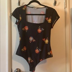 Free People floral bodysuit top